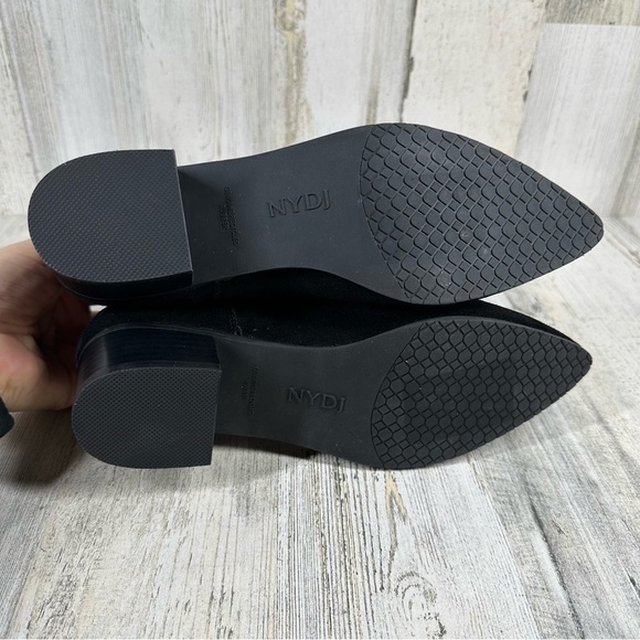 NYDJ Gilan Black Suede Ankle Chelsea Boots with Elastic Gore Inserts #1368 - Picture 3 of 12